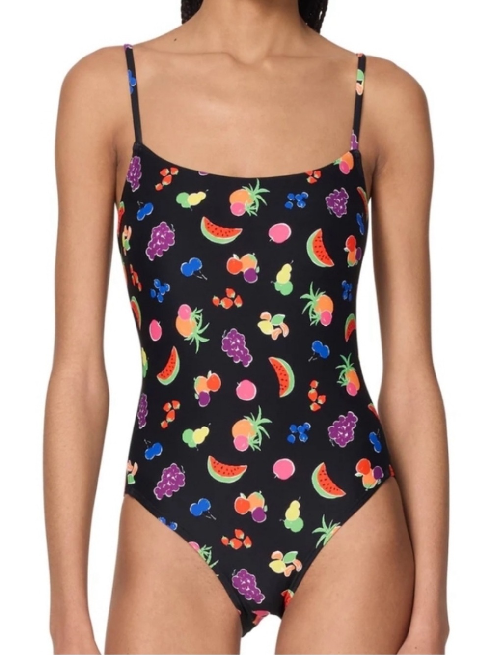 KATE SPADE ♠️ Black Fruit Print One-Piece Swimsuit Size Medium NWT Retail $138